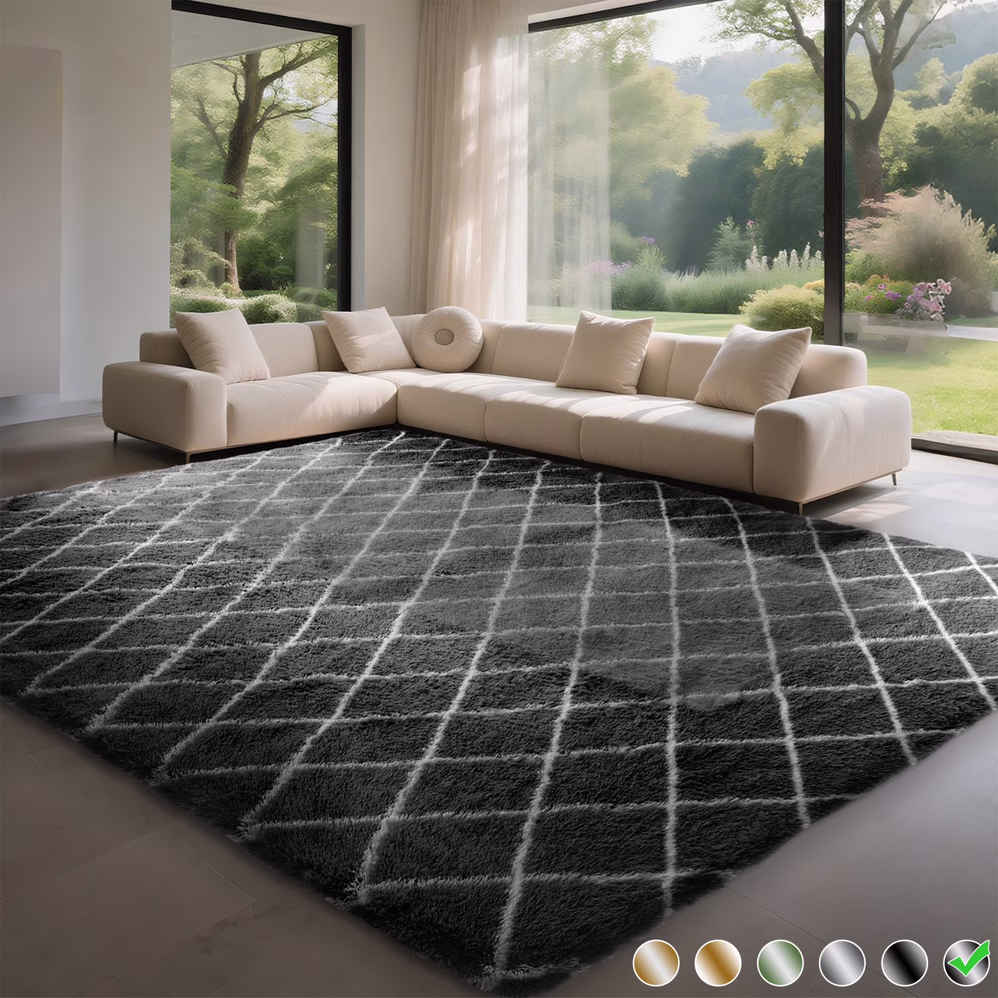 CozyDesg Shag Area Rugs,4'x6' Living Room