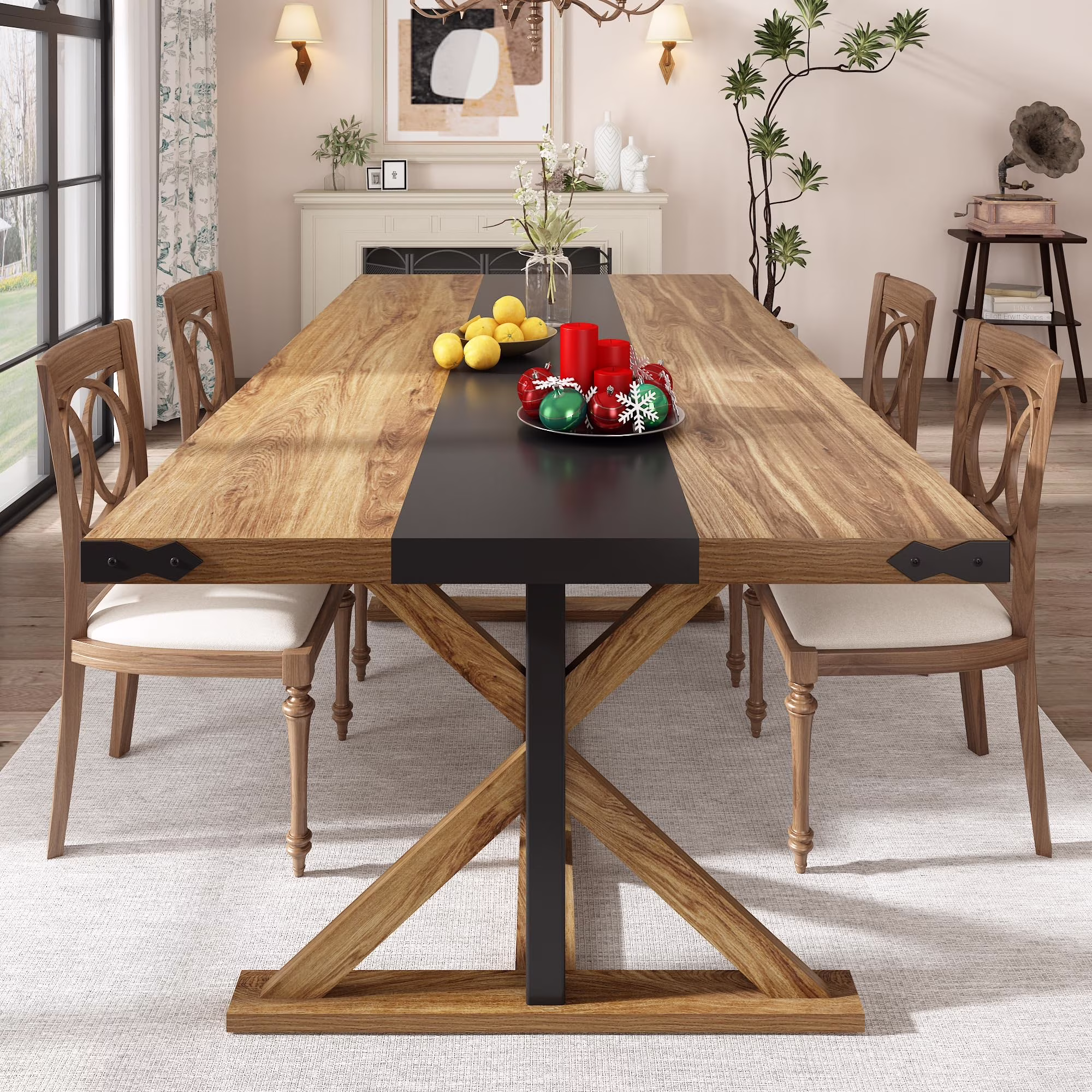 Blotout 71" Modern Farmhouse Dining Table for 6-8 Person