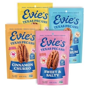 Evie's Pecans - Variety Pack of Roasted Texas Pecan Snacks - 4 Flavors