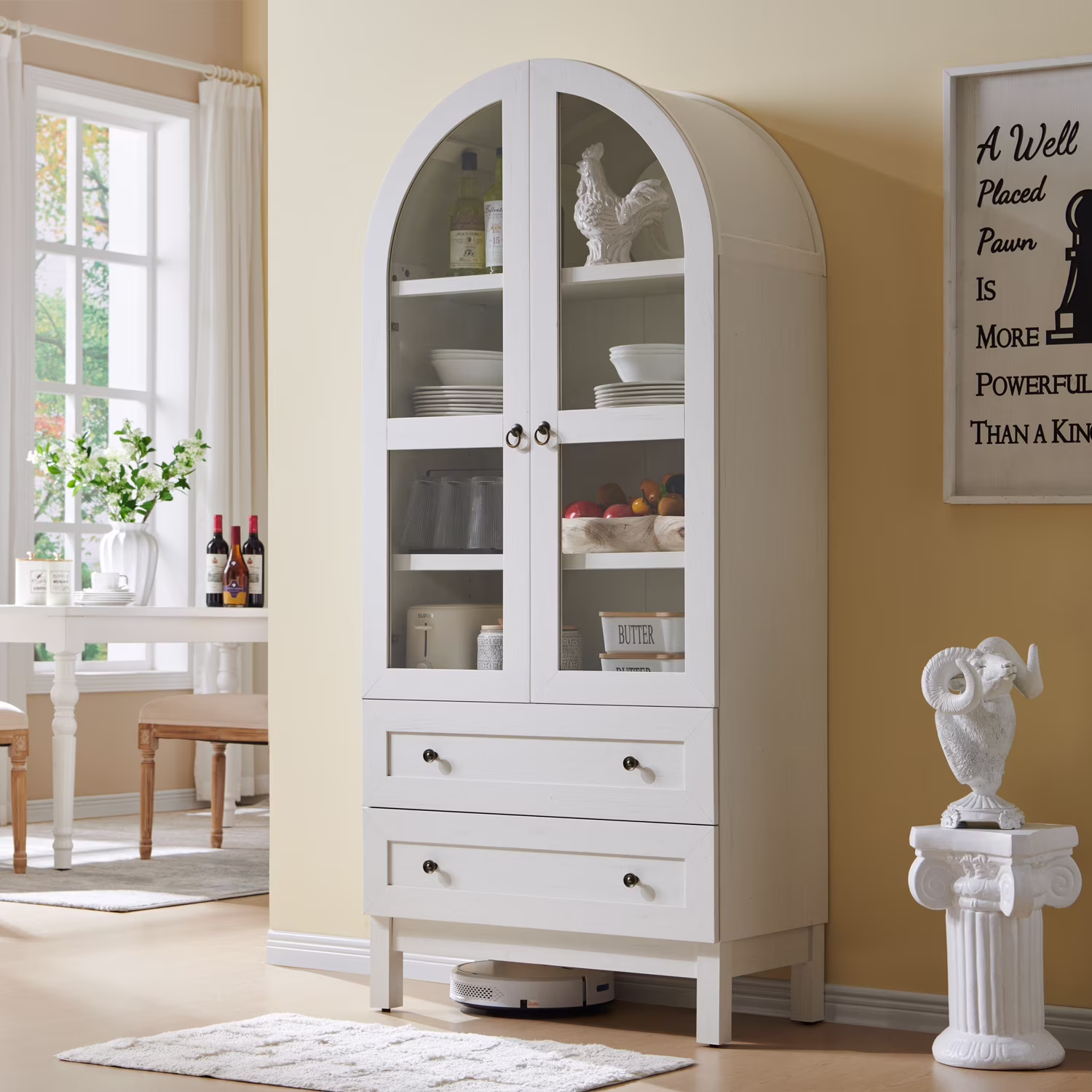 inCiDo Arched Kitchen Pantry Storage Cabinet