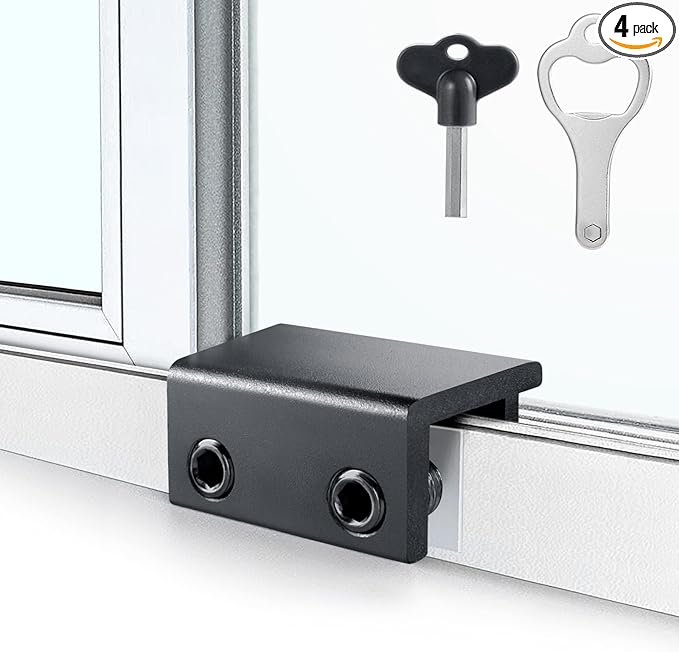 ZRFCXE Window Locks,4 Pack Sliding Window Locks with Key